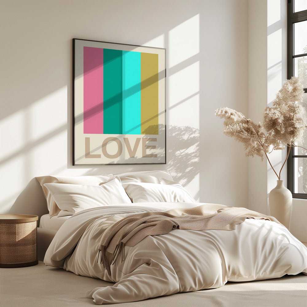 Retro streep LOVE Citrus | Poster