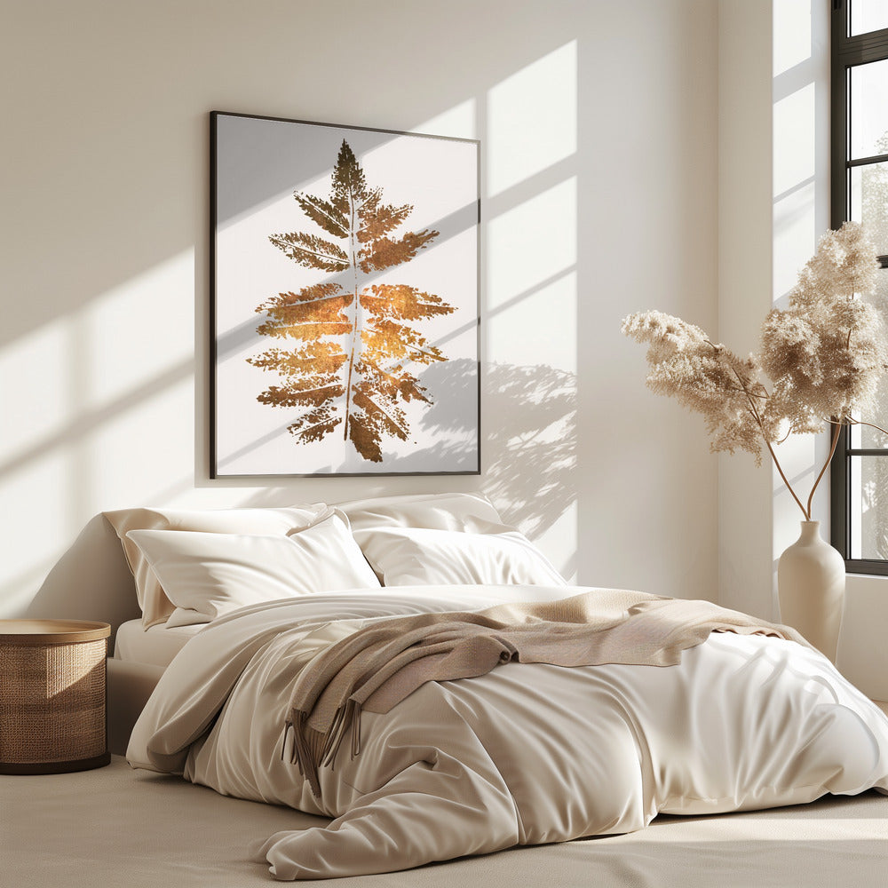 Oak Leaf Print   Gold | Poster