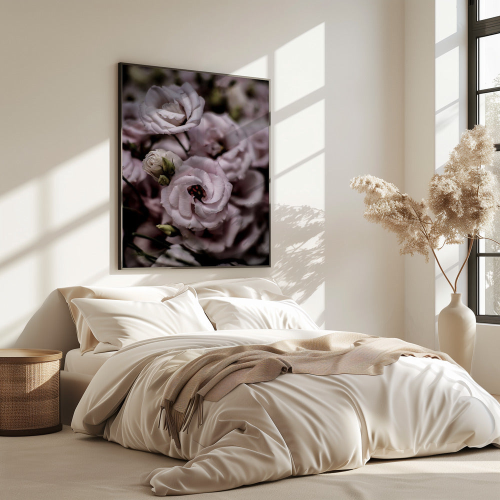 Delicate schoonheid van roze Lisianthus-bloem | Poster