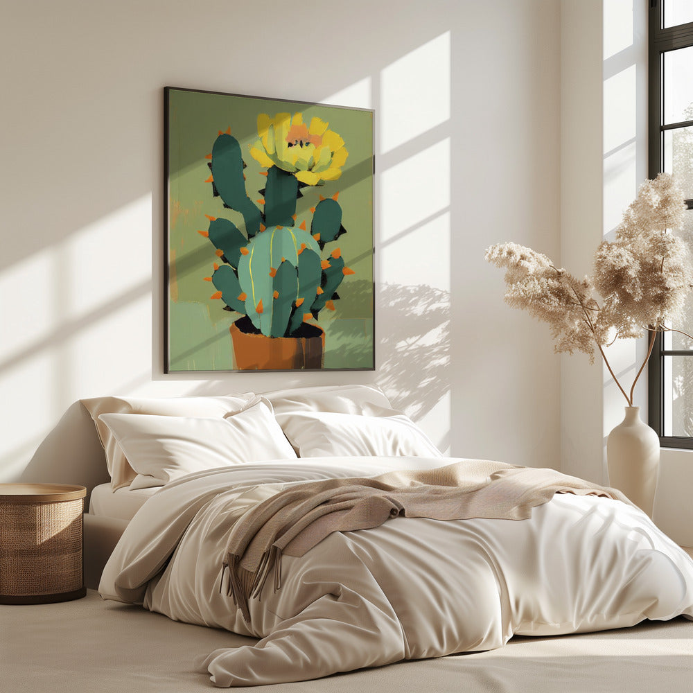 Bloeiende Cactus | Poster