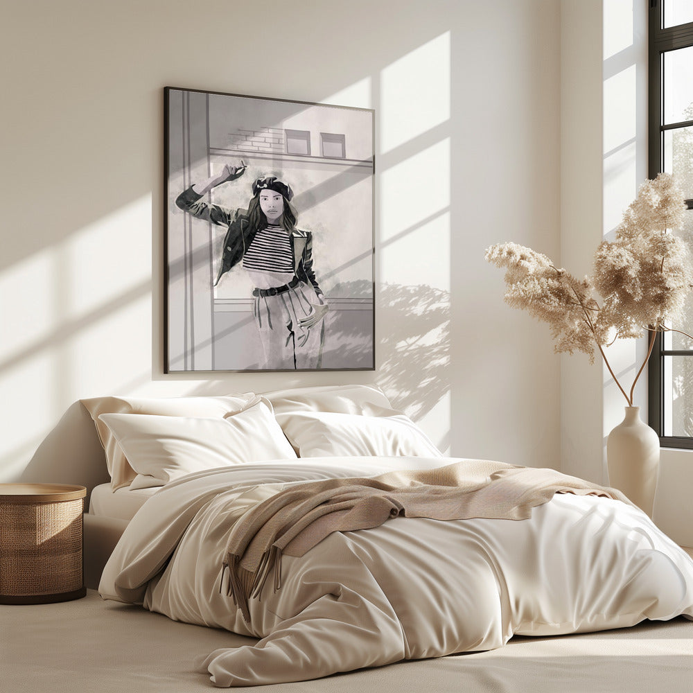 Rokende vrouw 4x5 print door Bohonewart | Poster