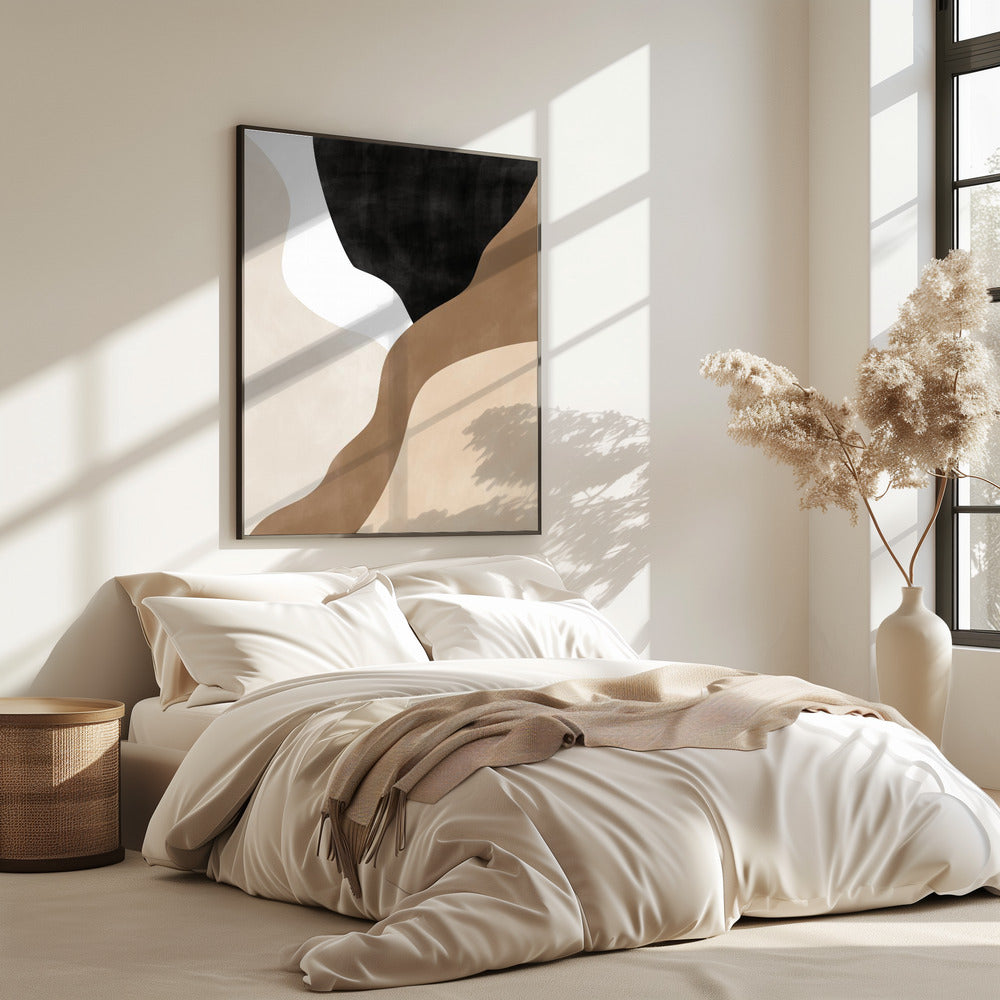 Abstracte beige en bruine kunst | Poster