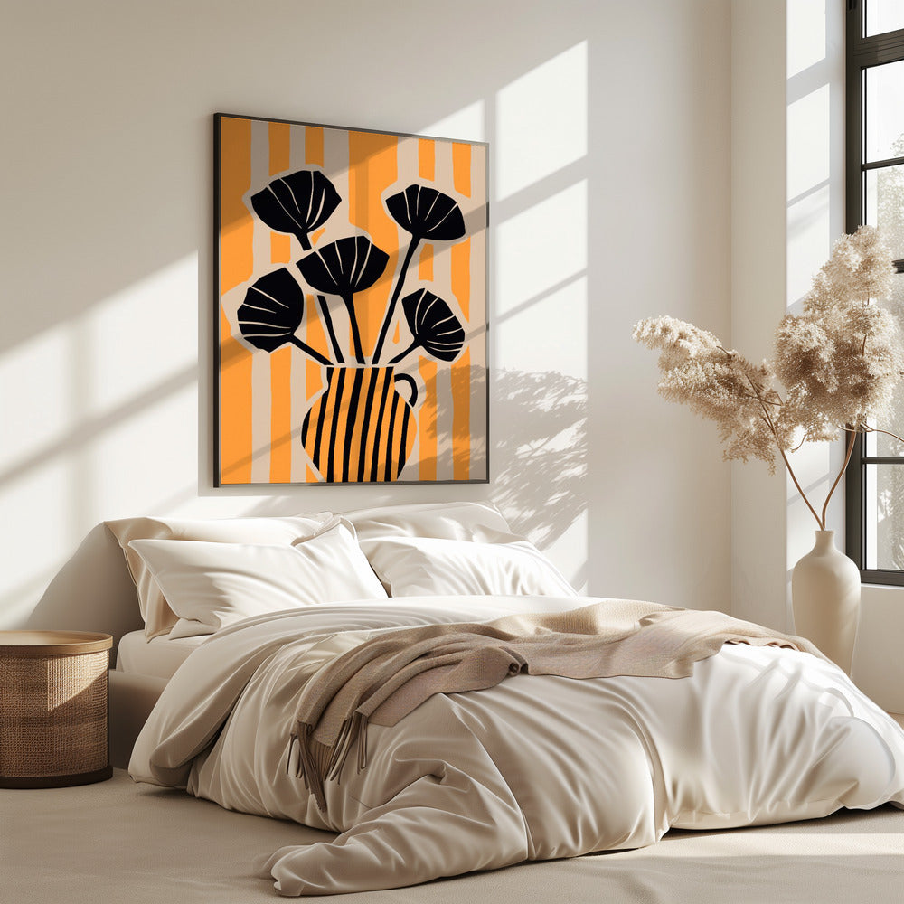 Opvallende bloemenstrepen | Poster