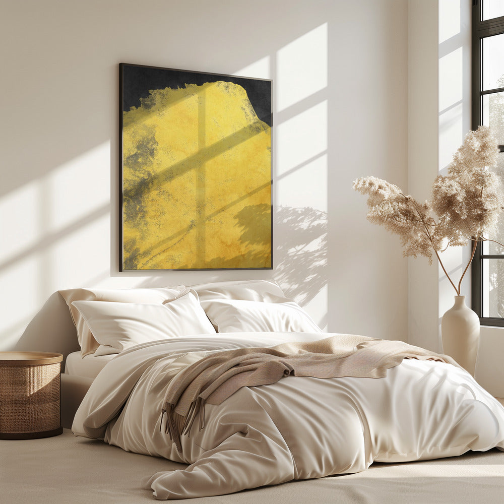 Minimalistisch landschap zwart en geel 01 | Poster