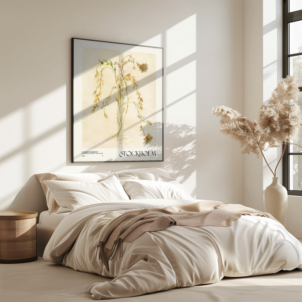 Collectie aquarelprints. Bloemenmarkt - Stockholm | Poster