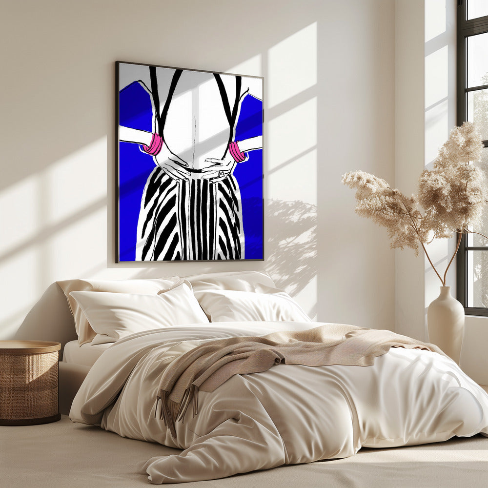 Gedurfde strepen, blauwe achtergrond | Poster