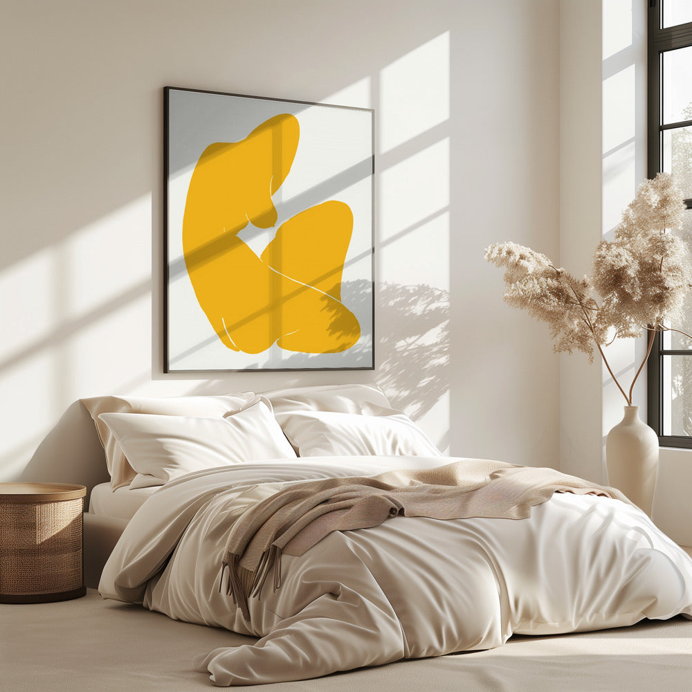 Geel silhouet van een vrouwenfiguur | Poster