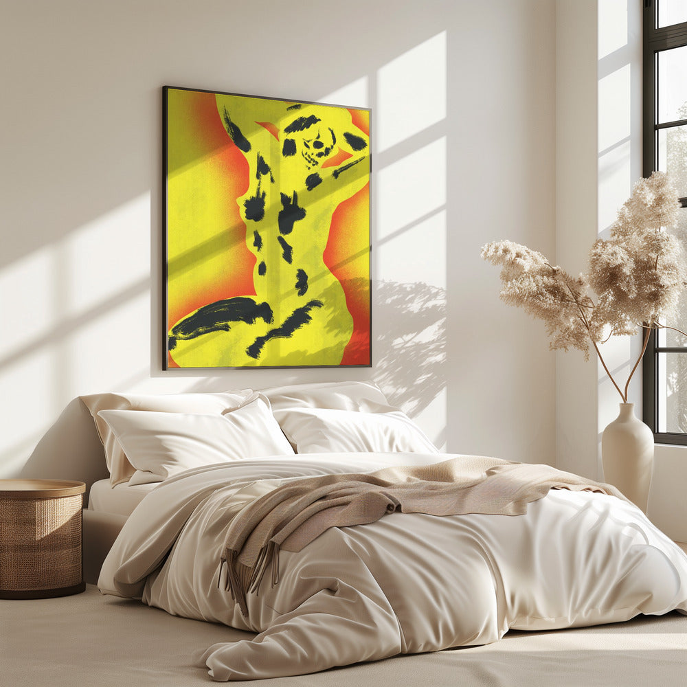 Gele schedel naakt | Poster