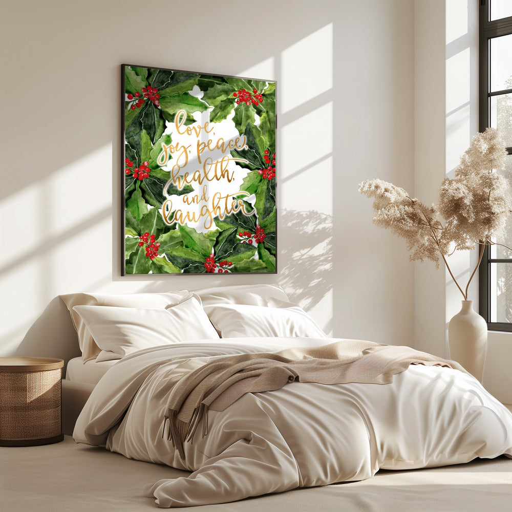 Hulstbloemkunst met vakantiewensen | Poster