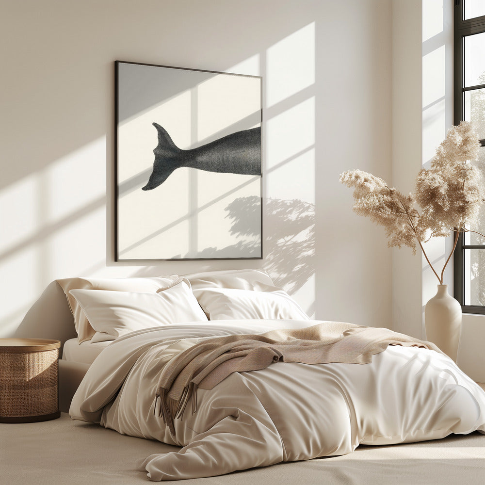 Whale Tight Crop I Handcolored Sealife Lithograph 1824 | Poster