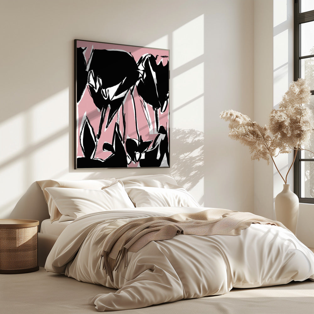 Zwarte roze tulpen | Poster