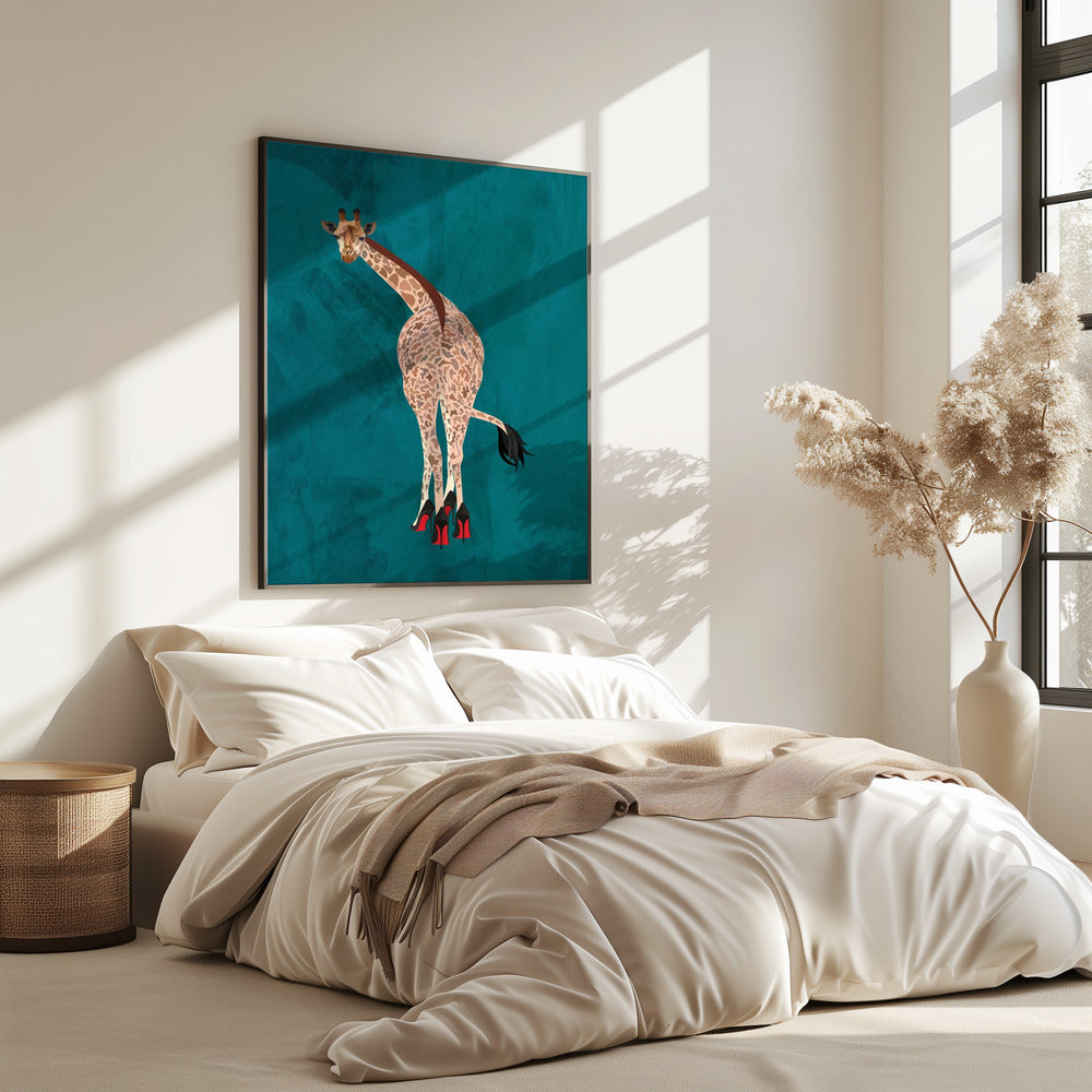 Quirky Giraffe Green | Poster