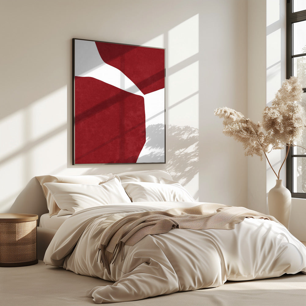 Abstract Rood op wit | Poster