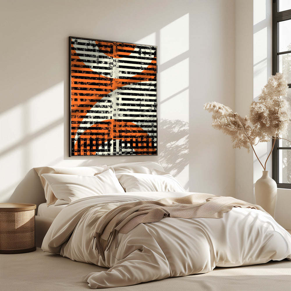 Gestreepte geometrische stroom | Poster