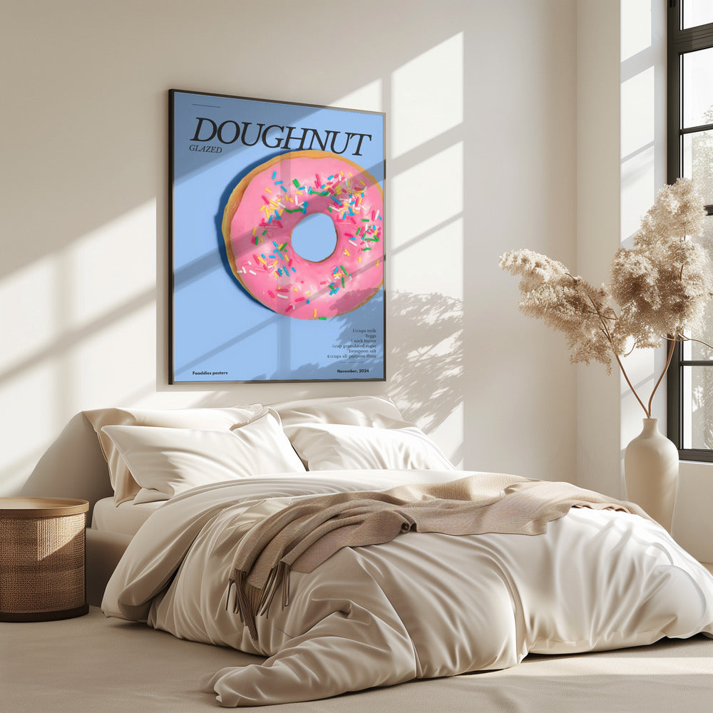 Roze Glazuur Donut | Poster