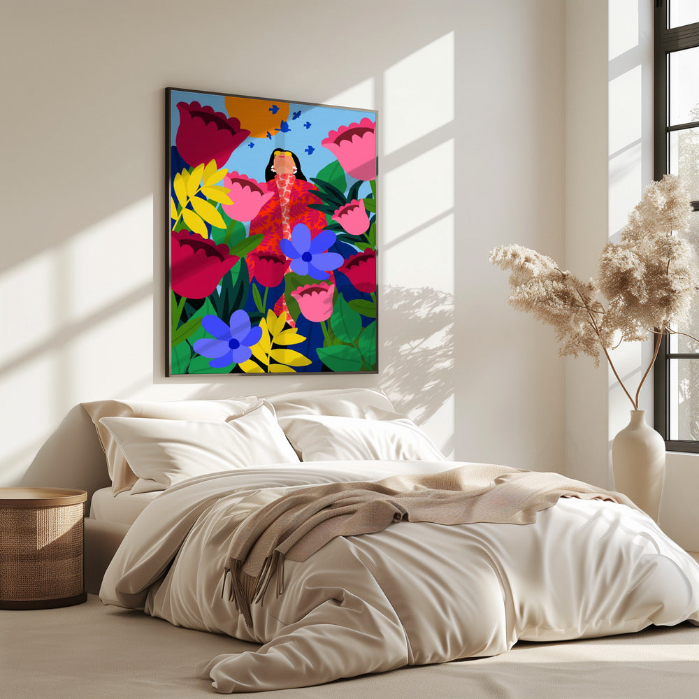 Woman in Flower Garden | Poster