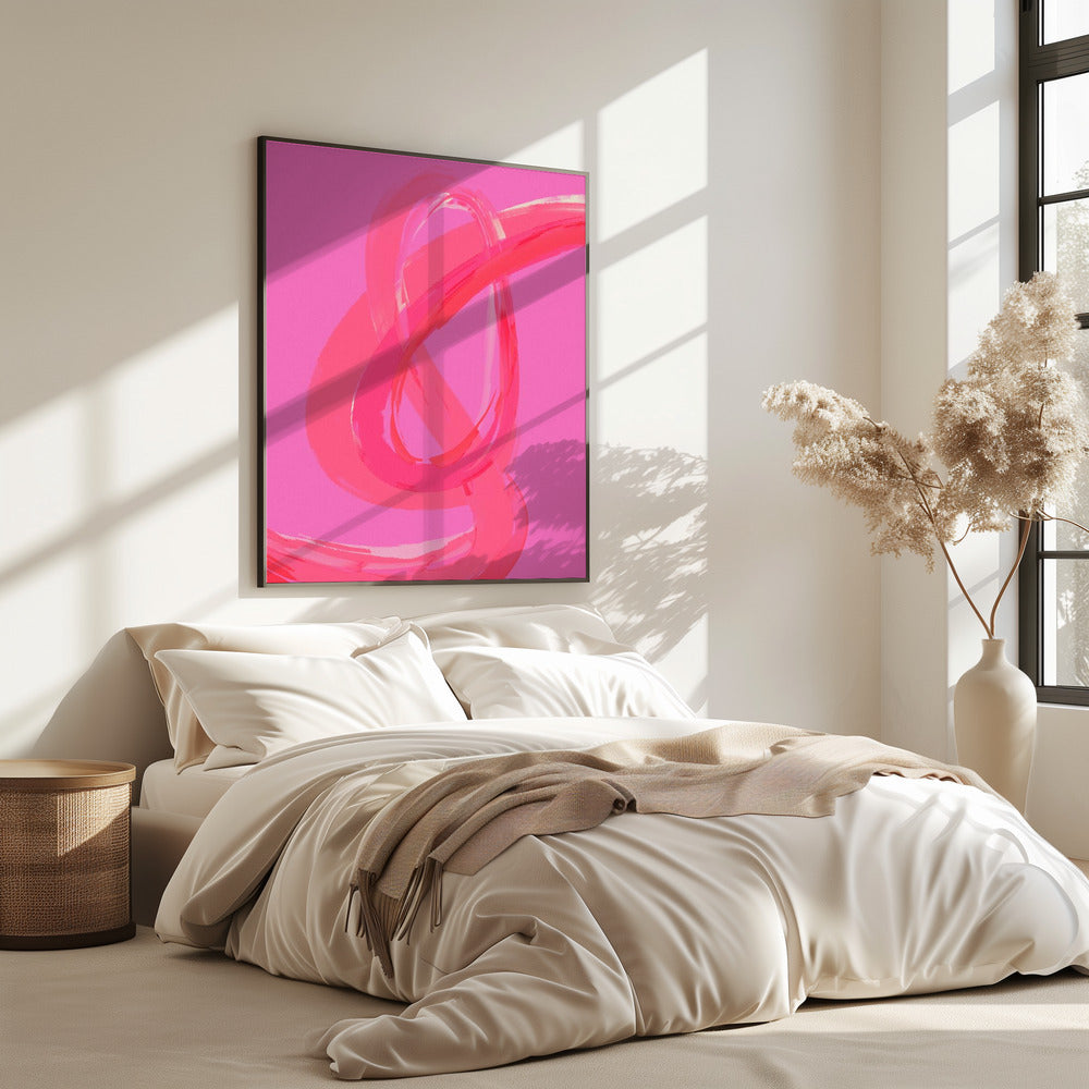 Levendige roze wervelingen | Poster