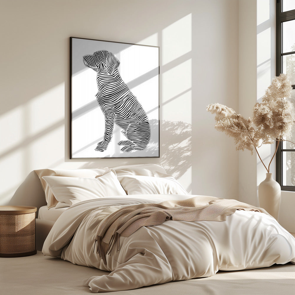Lijnenkunst Hond | Poster
