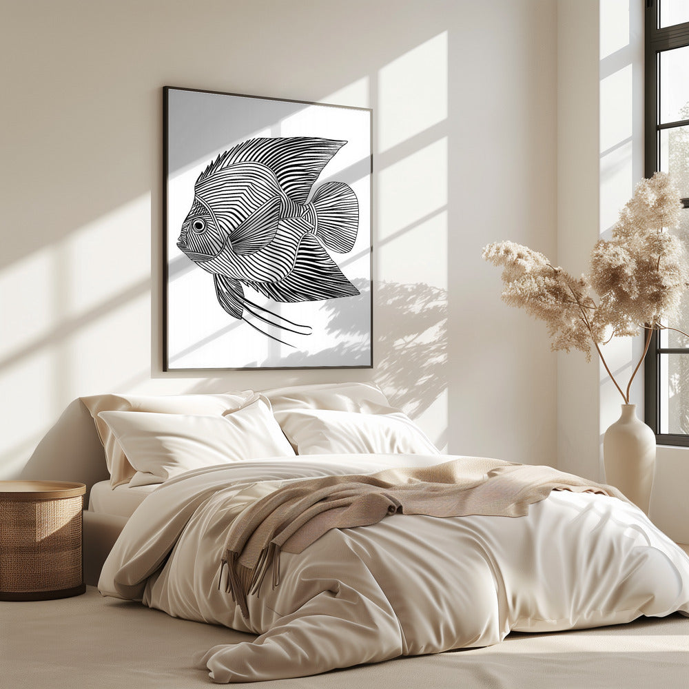 Lijnenkunst Vis | Poster
