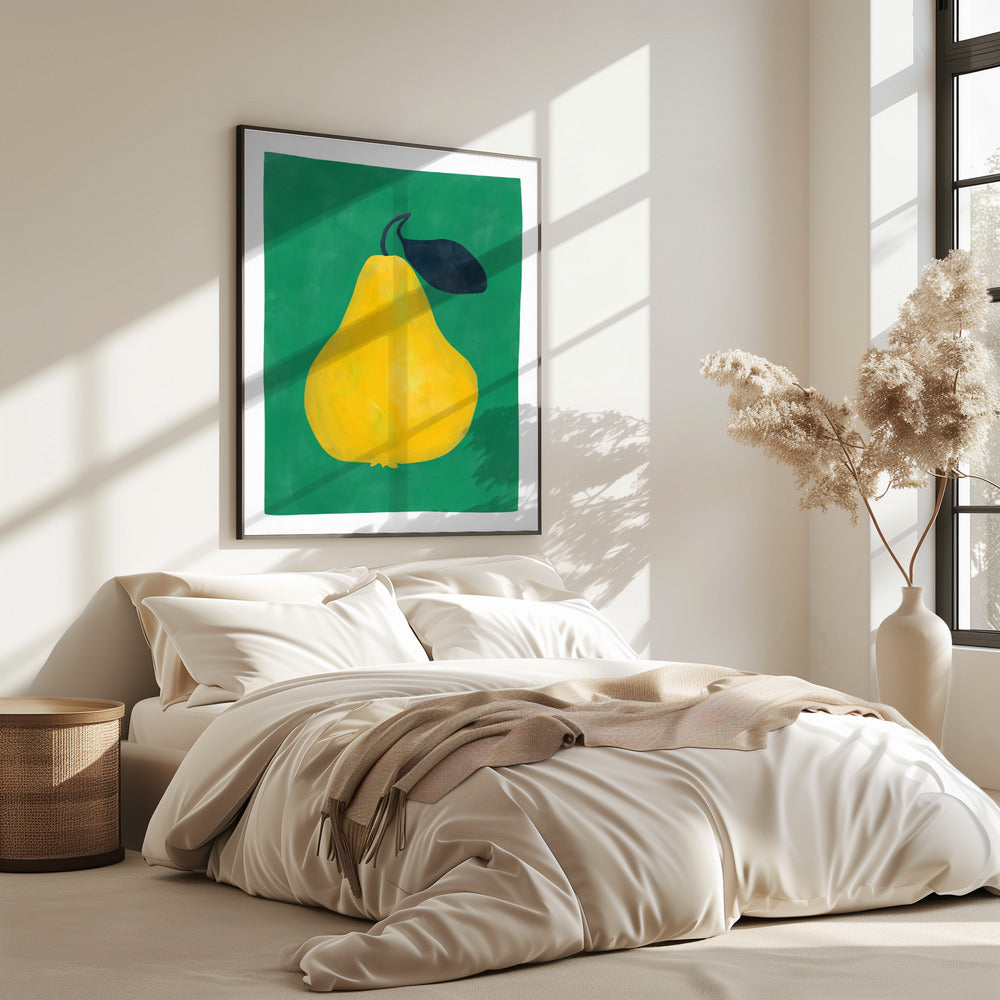 Minimalistische gele peer | Poster