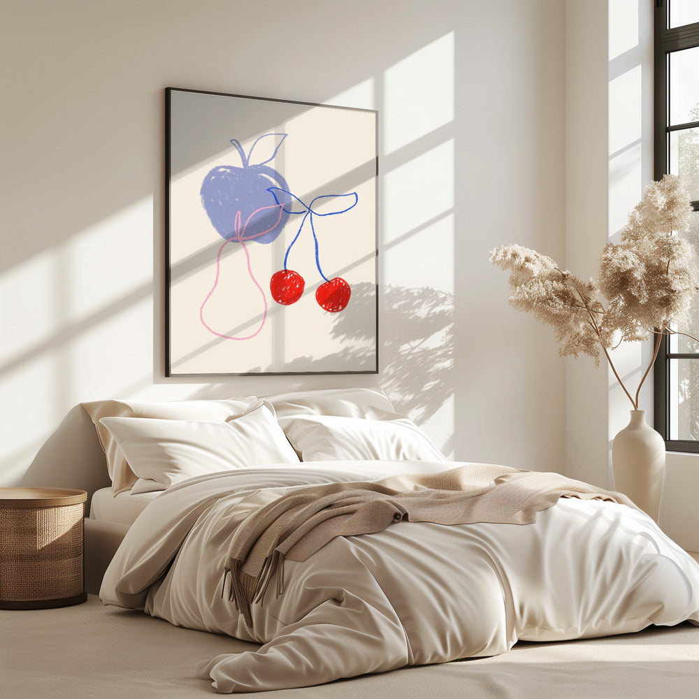 Appel, kers en peer | Poster