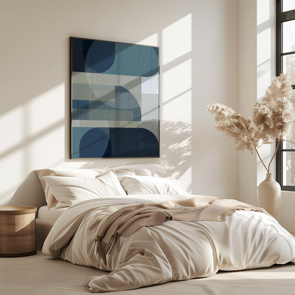 Geweven Blauwe Lagen 4 | Poster