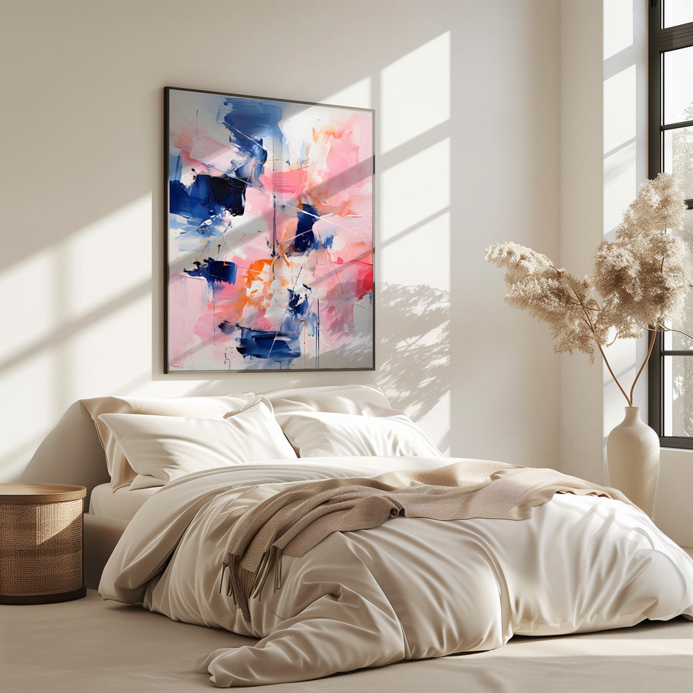 Blush Indigo Abstract Print Tweede 4x | Poster