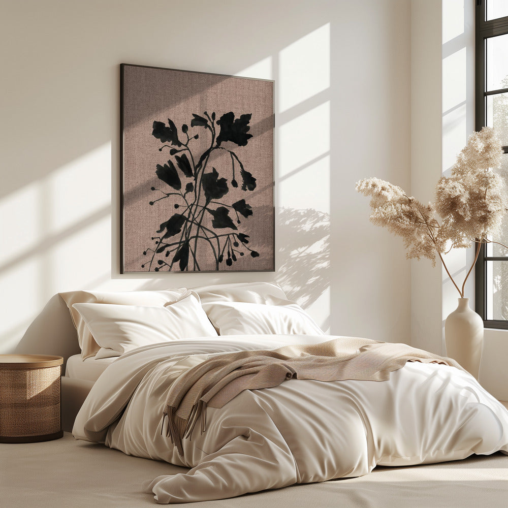 Zwarte bloemen II | Poster
