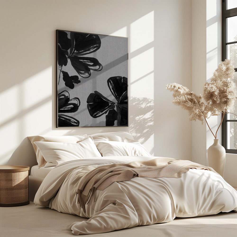 Zwarte bloemen 4 | Poster