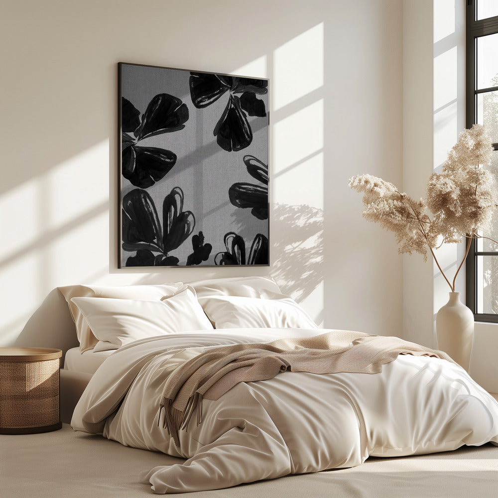 Zwarte bloemen 5 | Poster