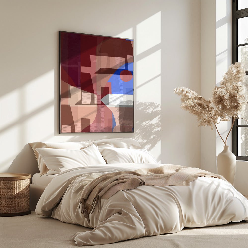 Bruin Blauw Geweven 6 | Poster