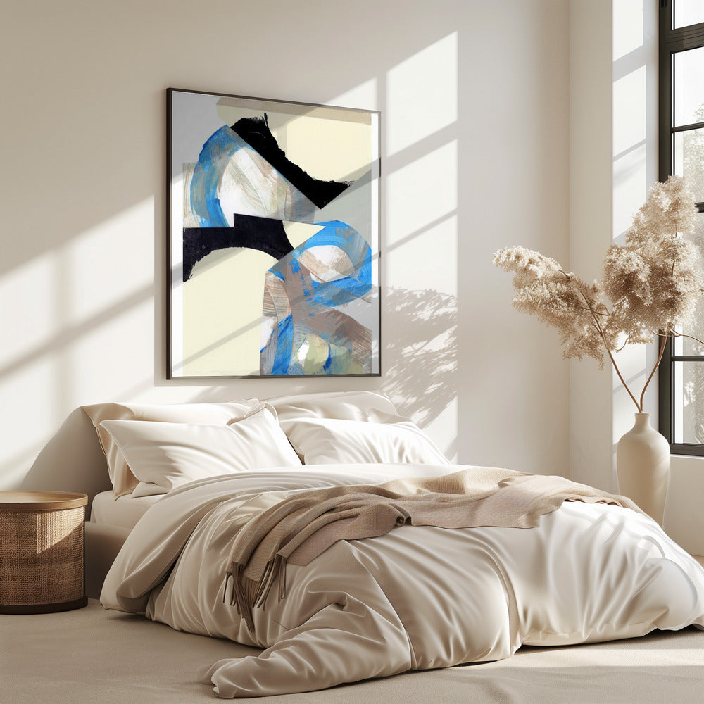Blauw Neutraal Beige Zwart 1 | Poster