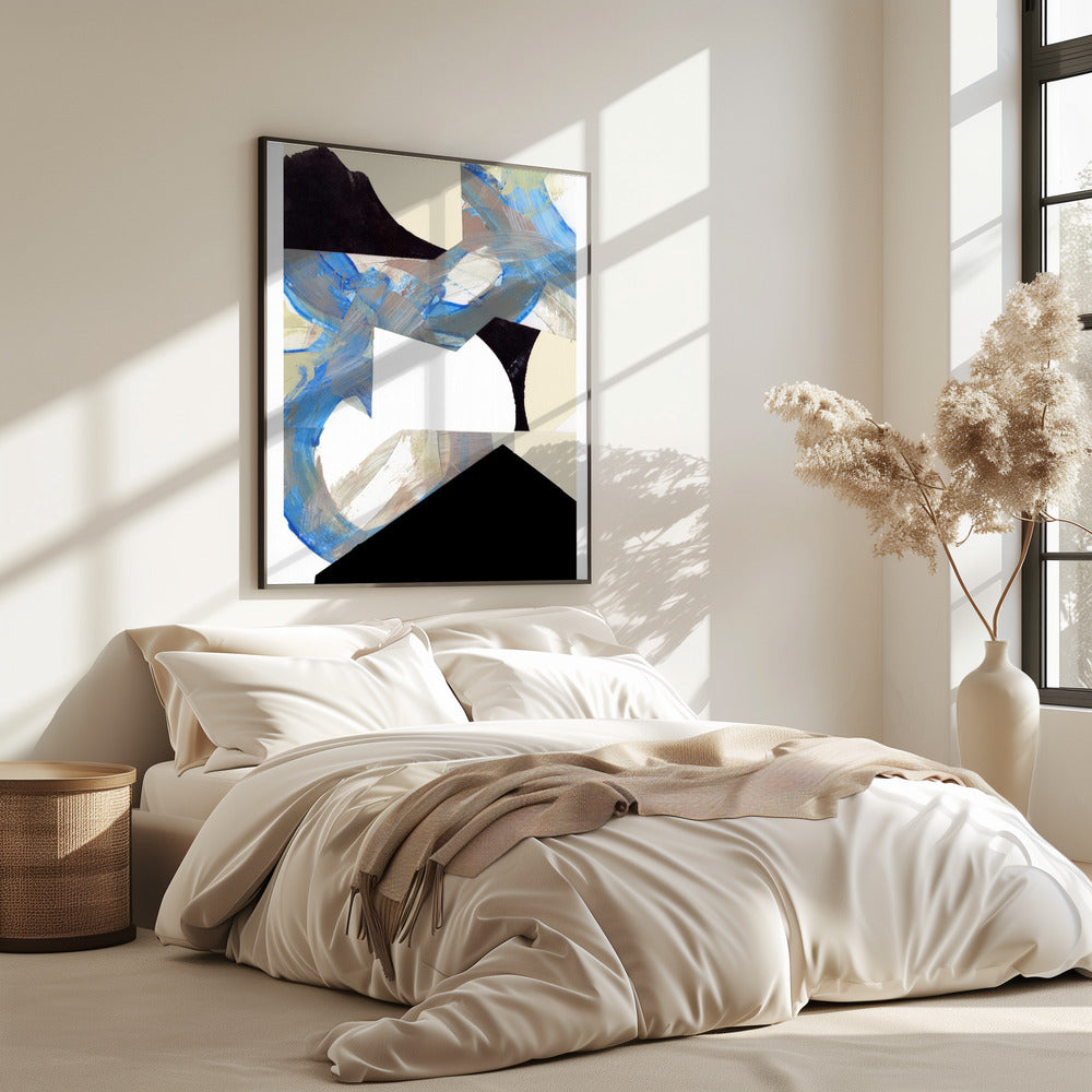 Blauw Neutraal Beige Zwart 2 | Poster