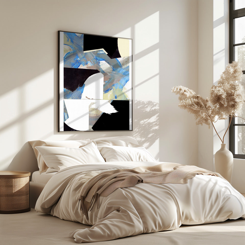Blauw Neutraal Beige Zwart 3 | Poster