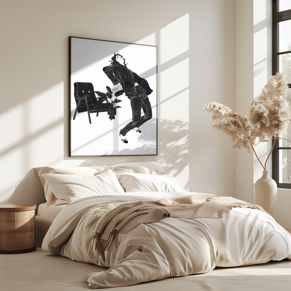 Jlr Dancingathome6 Zwart-wit exemplaar | Poster