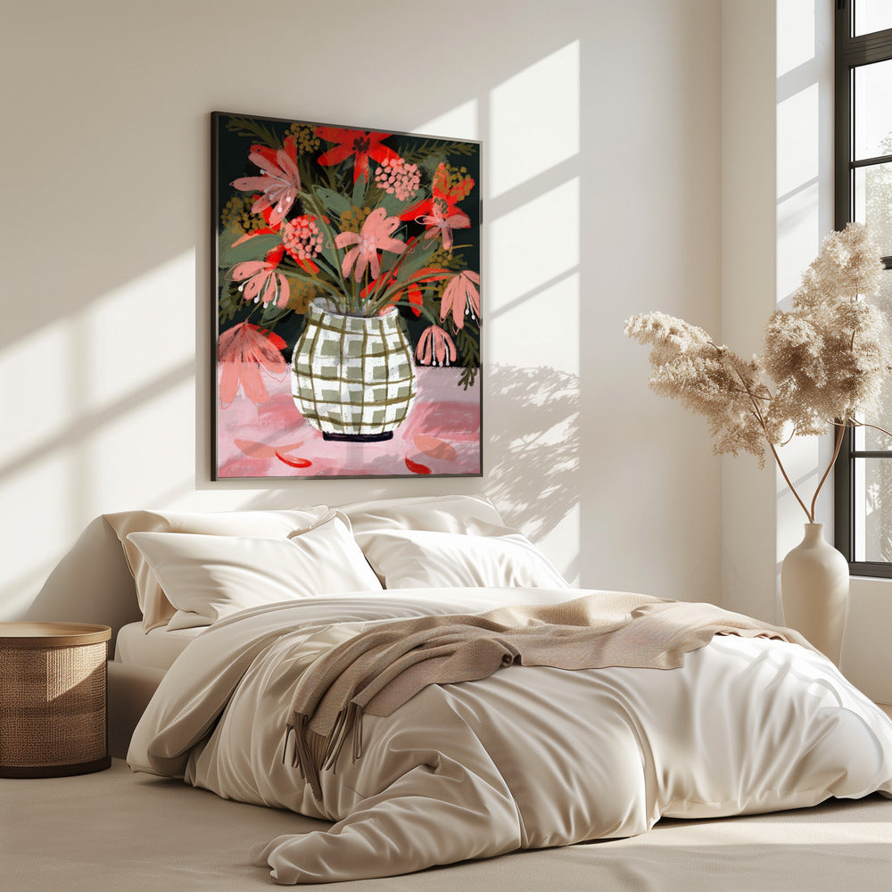 Petals in Patterned Vase | Poster