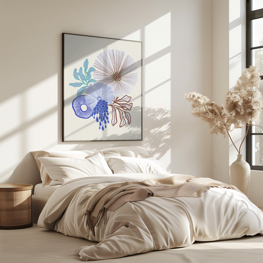 Koraal bloemen | Poster