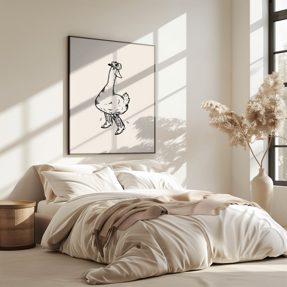 Eend met westernlaarzen | Poster
