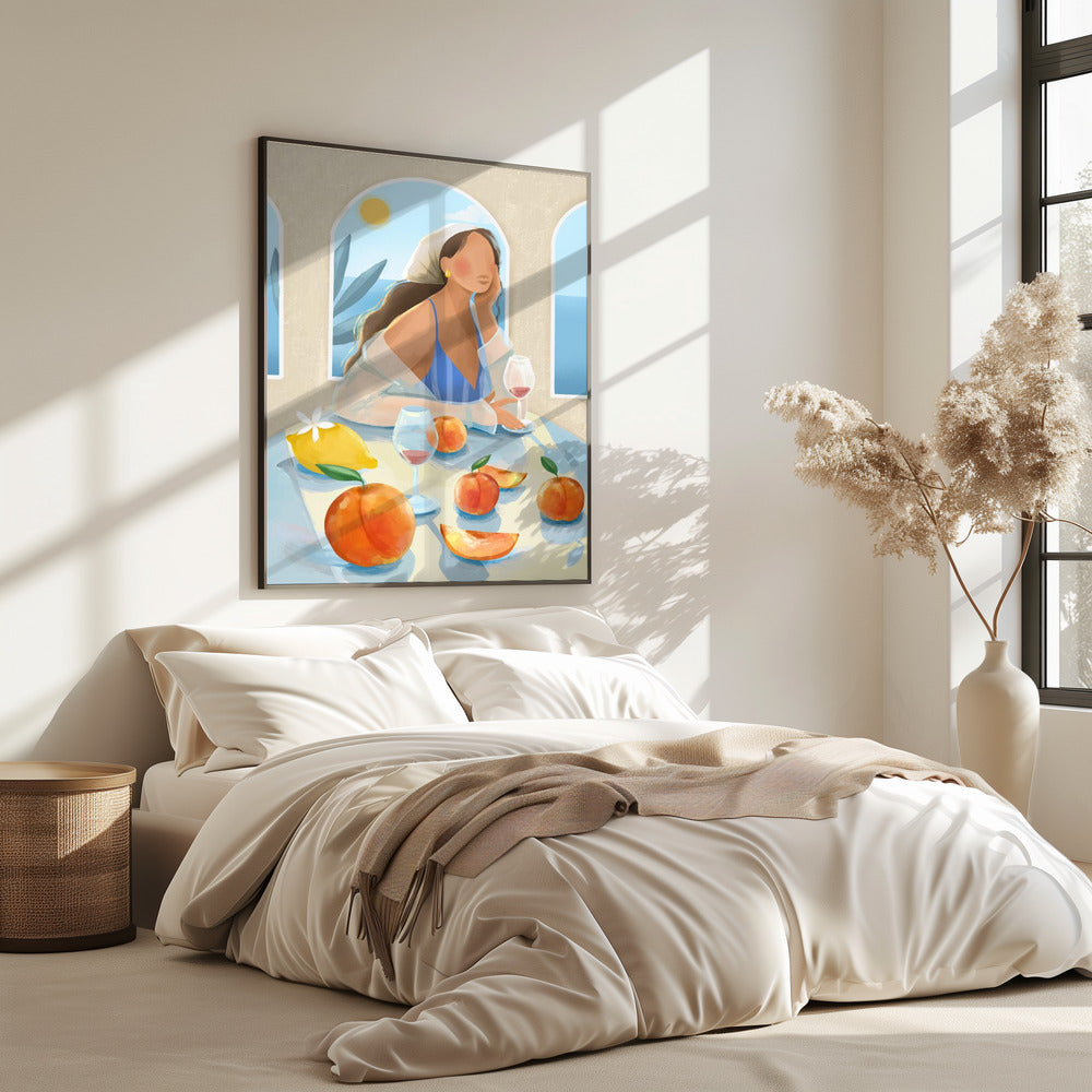 Meisje met perziken | Poster