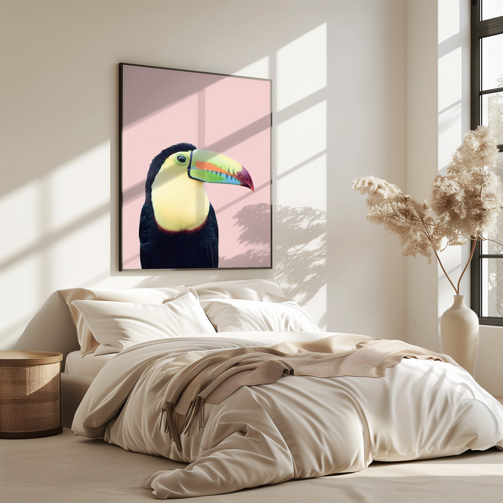 Toekan op roze | Poster