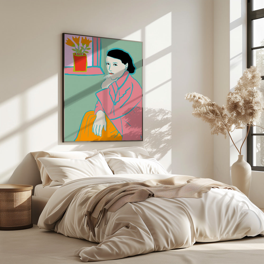 Dame in het roze | Poster
