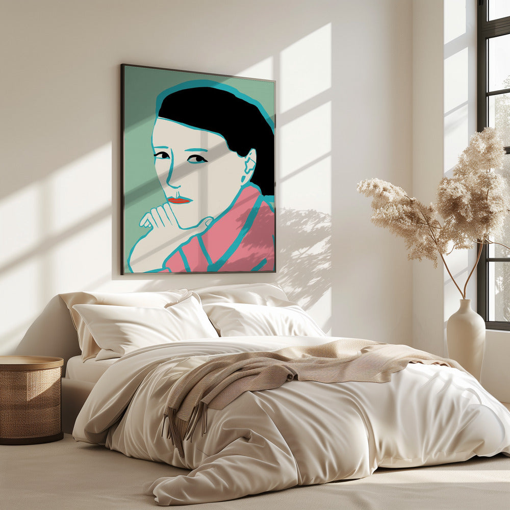 Vrouw kijkt | Poster