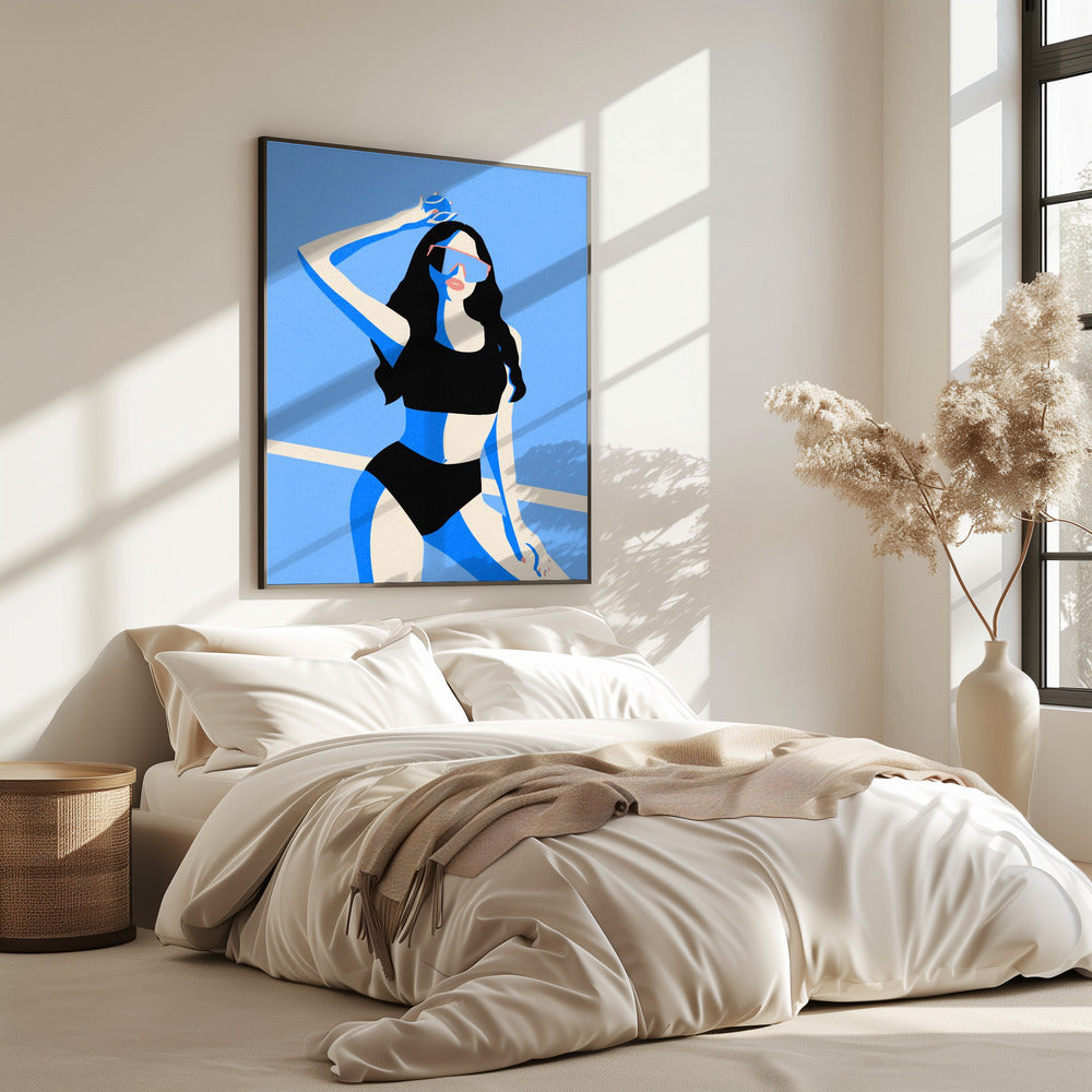 Blauwe Sportmeisje | Poster