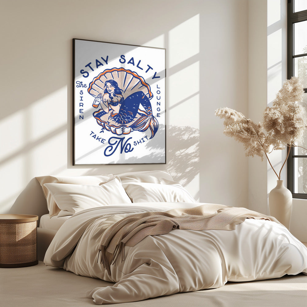 Blijf Zout Siren Lounge Pin-Up Zeemeermin | Poster