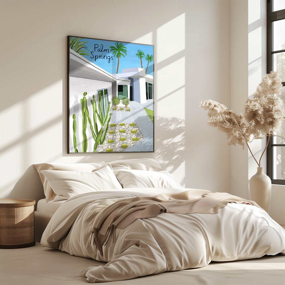 Moderne architectuur van Palm Springs door kunstenaar Carla Daly | Poster
