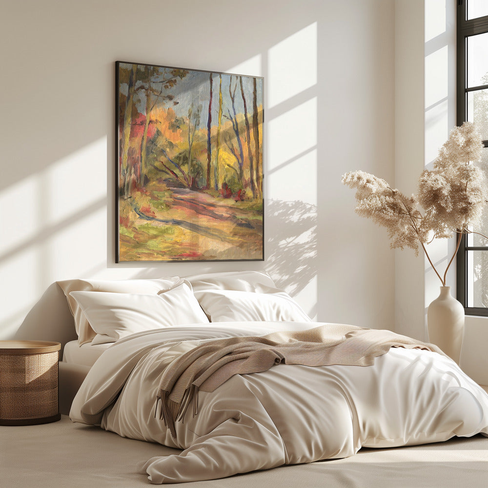 Herfstwandeling Olieverfschilderij | Poster