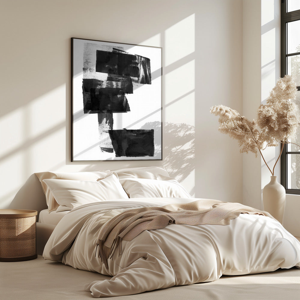 Zwart-wit abstracte compositie nr. 1 | Poster