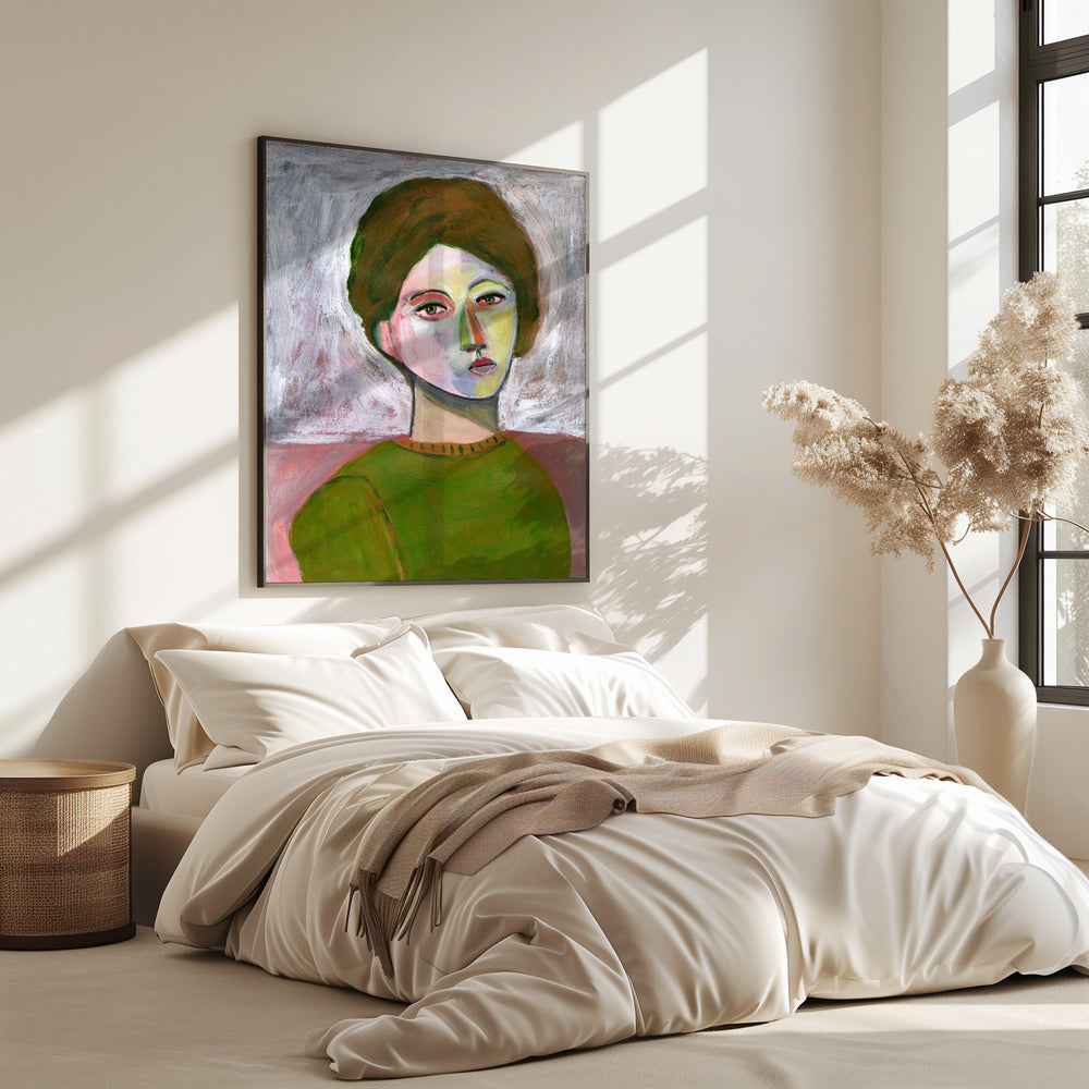De vrouw in de groene trui | Poster