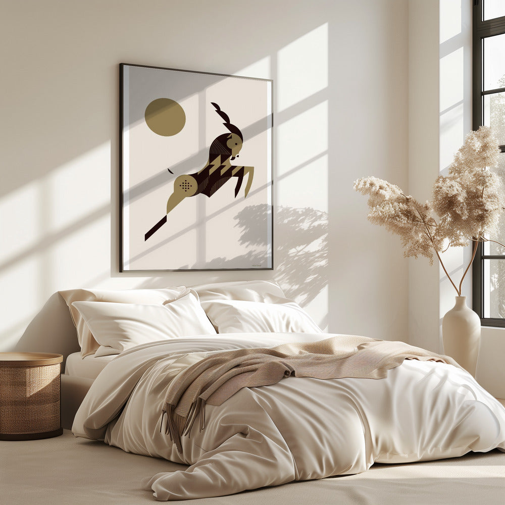 Gouden dieren - Wilde geit (wit) | Poster