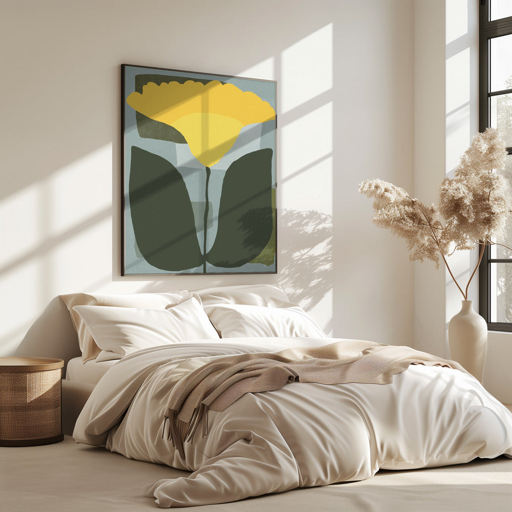 Simplistische gele bloem | Poster